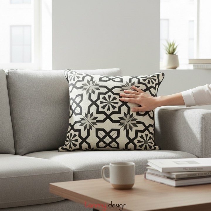 Vỏ tựa lưng họa tiết gạch trắng